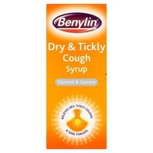 image of Benylin Adult Non Drowsy Dry & Tickly Cough Syrup 150ml