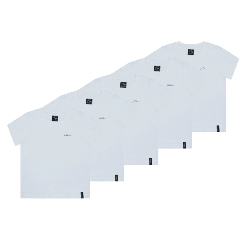 Image of Fabric 5pack T-Shirts Infant - White White 3 - 4 Years