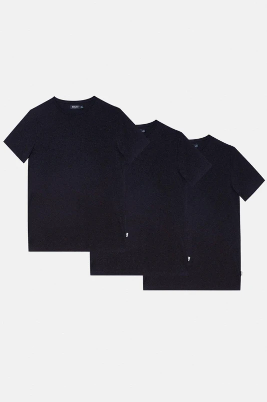 Image of Burton Burton Men Navy 3 Pack Crew Neck T-Shirt Size: Small Navy S Male 5045721622822