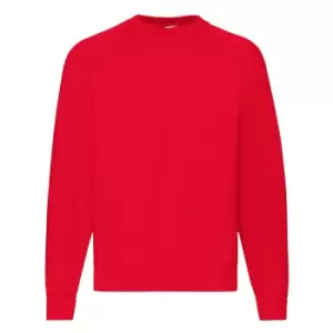 image of Fruit Of The Loom Mens Raglan Sleeve BelcoroA Sweatshirt (XL) (Red)