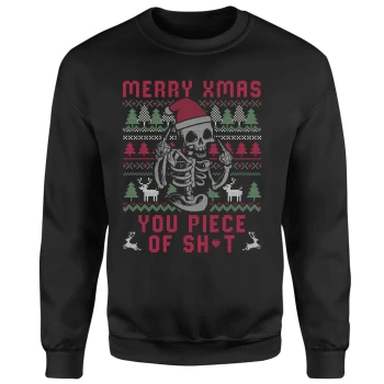 Image of Merry Christmas You Piece Of Sh*T Unisex Sweatshirt - Black - 4XL - Black