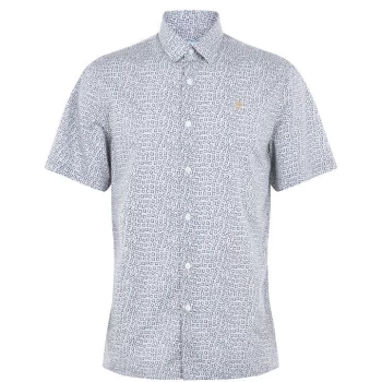 Image of Farah All Over Print Shirt - Blue
