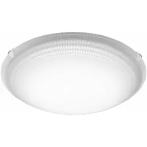 image of Loops - Wall Flush Ceiling Light Colour White Shade White Clear Glass Bulb LED 11W Incl