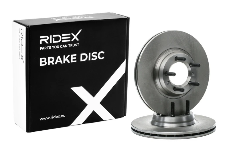 Image of RIDEX 82B1164 Brake disc Front Axle, Vented, Cast Iron, Uncoated, Untreated, without bolts/screws Cast Iron Brake Disc (82)