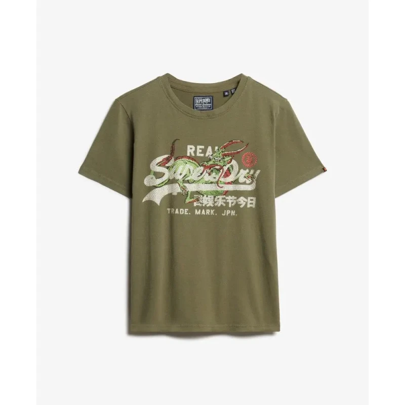 Image of Superdry Womens T-Shirt Superdry Tokyo Vl Vert Female XS