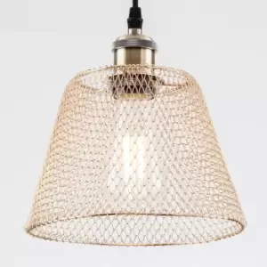 image of Easy Fit Compact Vintage Metal Lampshade Gold Finish, 3 Different Colours, Ceiling fitting Shade