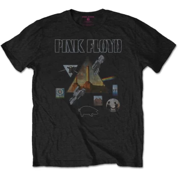 Image of Pink Floyd - Montage Unisex Large T-Shirt - Black