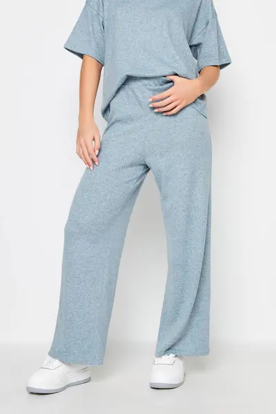 image of PixieGirl Petite Wide Leg Trousers Light Blue