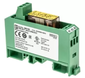 image of Phoenix Contact, 24V dc Coil Non-Latching Relay DPDT, 2981363