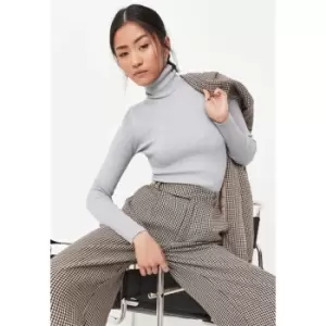 image of Missguided Long sleeve roll neck bodysuit - Grey