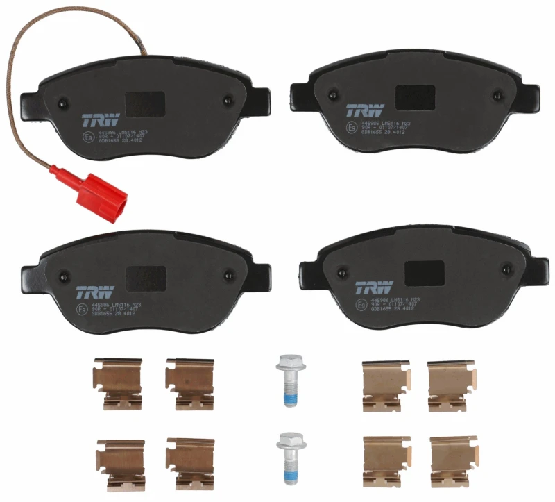 Image of TRW GDB1655 Brake pad set incl. wear warning contact, with accessories, with brake caliper screws Brake Pad Set,disc brake (402)