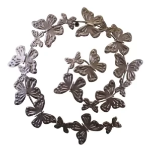 Image of Butterfly Silver Metal Swirl Wall Decoration