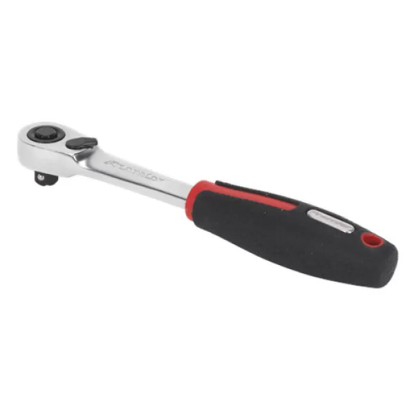 image of SEALEY AK8980 Ratchet Wrench 1/4Sq Drive Compact Head 72-Tooth Flip Reverse