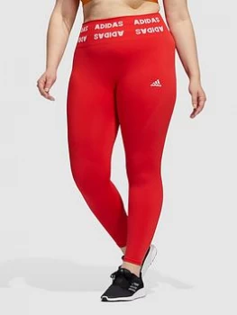 image of Adidas Aeroknit 7/8 Leggings - Plus Size, Red, Size 1X, Women