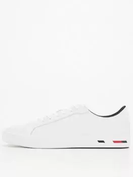 Image of Tommy Hilfiger Vulc Modern Leather Trainers - White, Size 41, Men