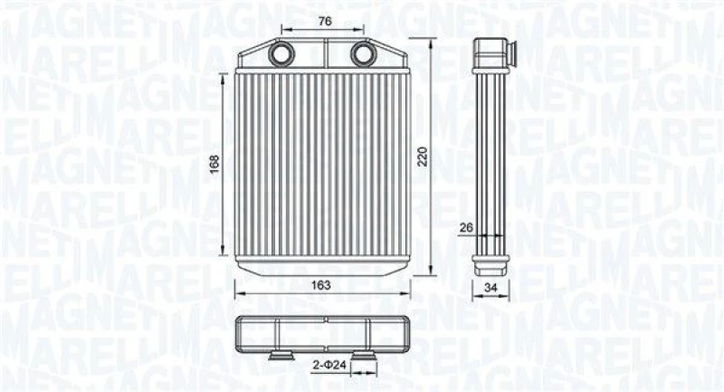Image of MAGNETI MARELLI Heater matrix MAGNETI MARELLI 350218516000
