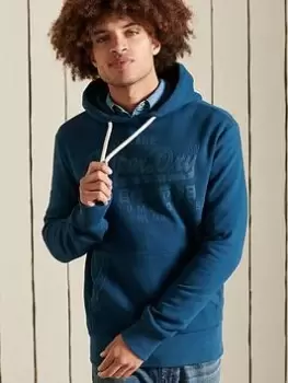 Image of Superdry Vl Tonal Hood, Blue, Size L, Men
