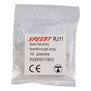 image of TUK Ltd SPEEDY RJ45 PXSPDY11#10 SPEEDY RJ11 plug bag of 10