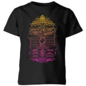 Image of Harry Potter School List Kids T-Shirt - Black - 11-12 Years