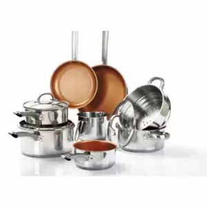 image of Cermalon 8 Piece Stainless Steel & Copper Pan Set