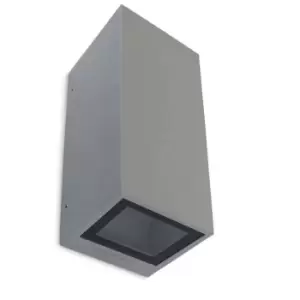 image of Afrodita 2 Light Outdoor Up Down Wall Light Grey IP65, GU10