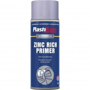 image of Plastikote Metal Primer Aerosol Spray Paint Zinc 400ml