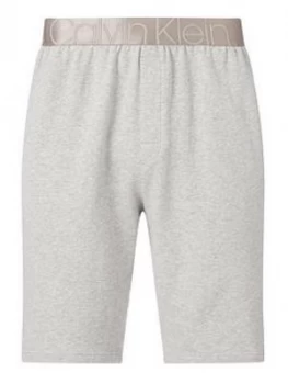Image of Calvin Klein Silver Waistband Lounge Shorts - Grey Heather Size M Men