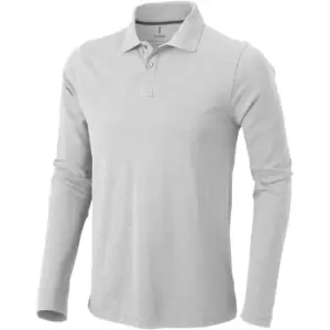 Elevate Mens Oakville Long Sleeve Polo Shirt (XS) (Grey Melange)