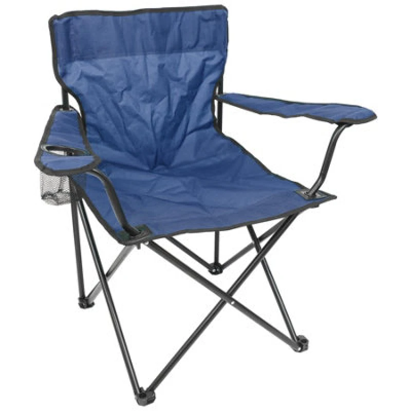 Image of Harbour Housewares Folding Canvas Camping Chair - Matt Black/navy