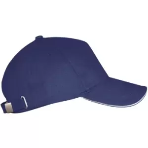 image of SOLS Unisex Long Beach Cap (One Size) (French Navy/White)