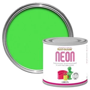 Image of Rust-Oleum Green Matt Multi-surface Neon Paint 125ml
