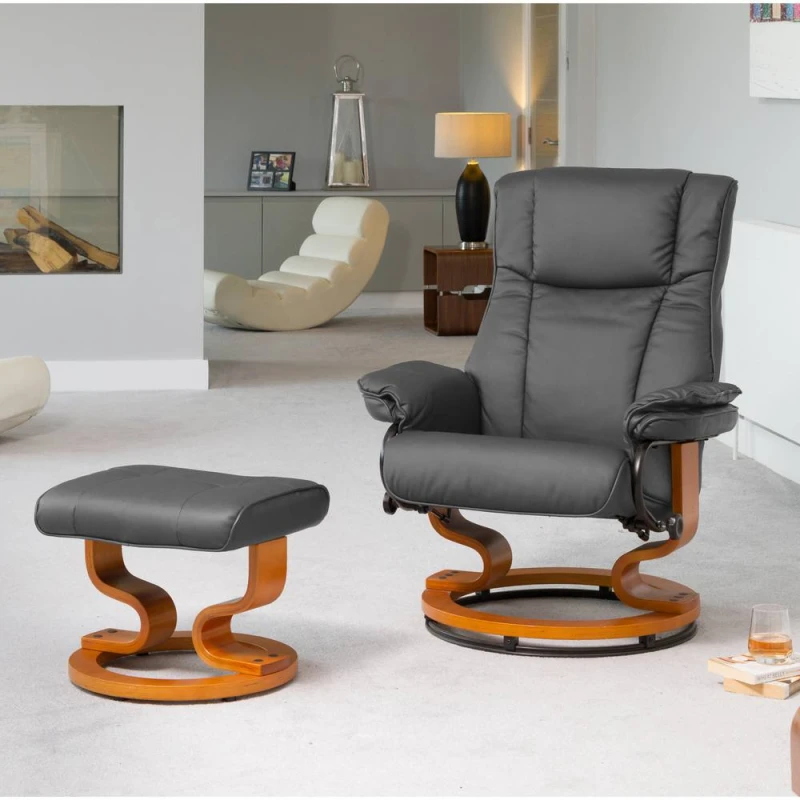 Image of Artemis Home Calhoun Swivel Recliner with Massage & Heat in Grey Size: 1 Seater Grey Unisex 1 Seater