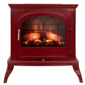 image of Focal Point Fires 1.8kW Leirvik Electric LED Stove - Burgundy