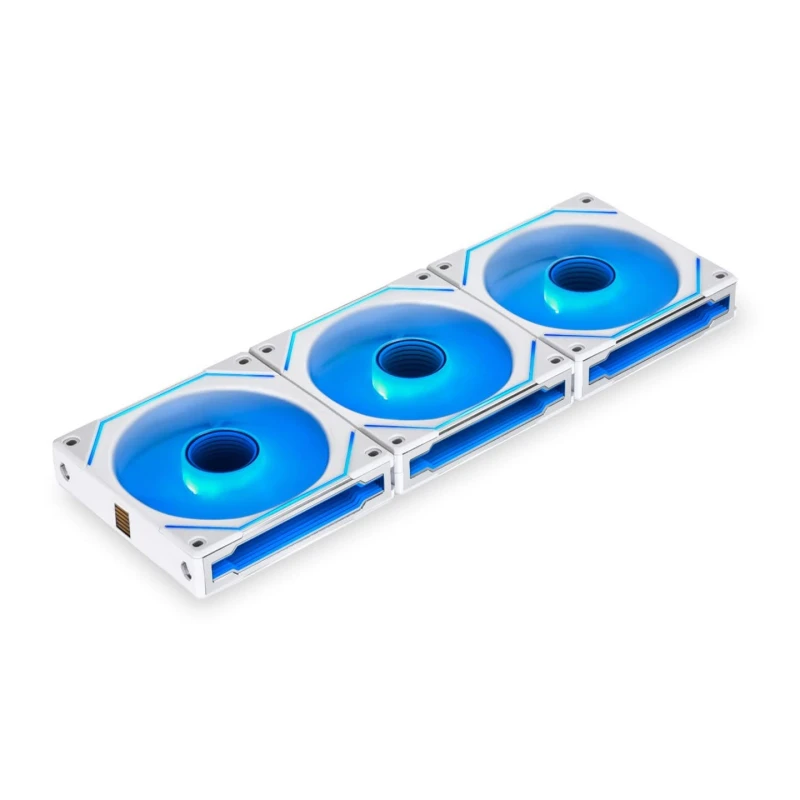 Image of Lian Li UNI Fan SL120 Infinity Wireless ARGB 120mm Triple Fan Pack - White - 12RSLIN1W3W
