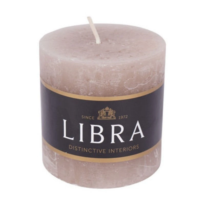 Image of Buttercup Farm Rustica Pillar Candle - Paraffin Wax - L7 X W7 X H7cm - Taupe