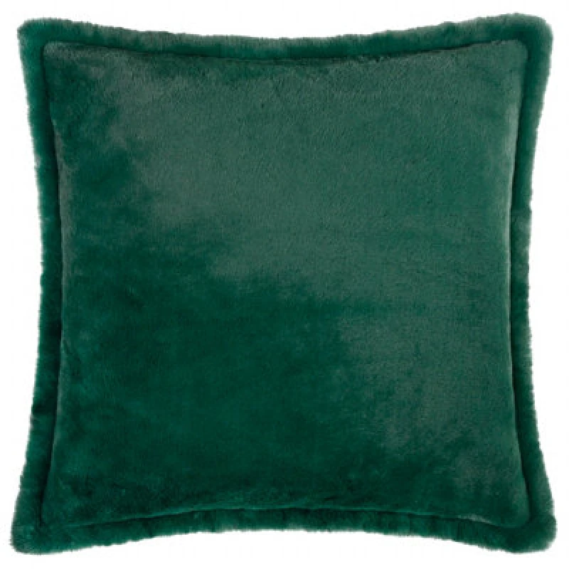 Image of Furn Furn Kallu Plush Faux Fur Cushion in Dark Green Size: 45cm x 45cm Dark Green 45cm x 45cm Unisex 5025532831828