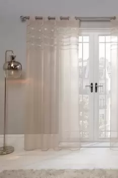 Image of Pair of Diamante Voile Eyelet Net Curtains