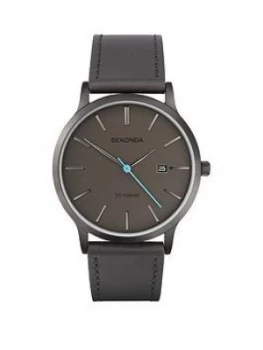 image of Sekonda Sekonda Black Date Dial Blue Accents Black Strap Mens Watch