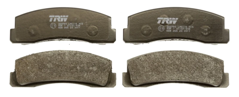 Image of TRW GDB265 Brake pad set not prepared for wear warning indicator Brake Pad Set,disc brake (402)