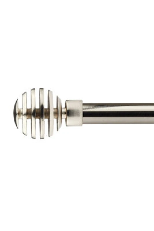 Image of Unknown 16-19mm Geneva Extendable Eyelet Metal Curtain Pole Set Brushed Silver 120-210Cm