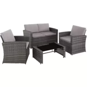 image of Tectake Rattan Garden Furniture Lounge Lucca - Dark Grey