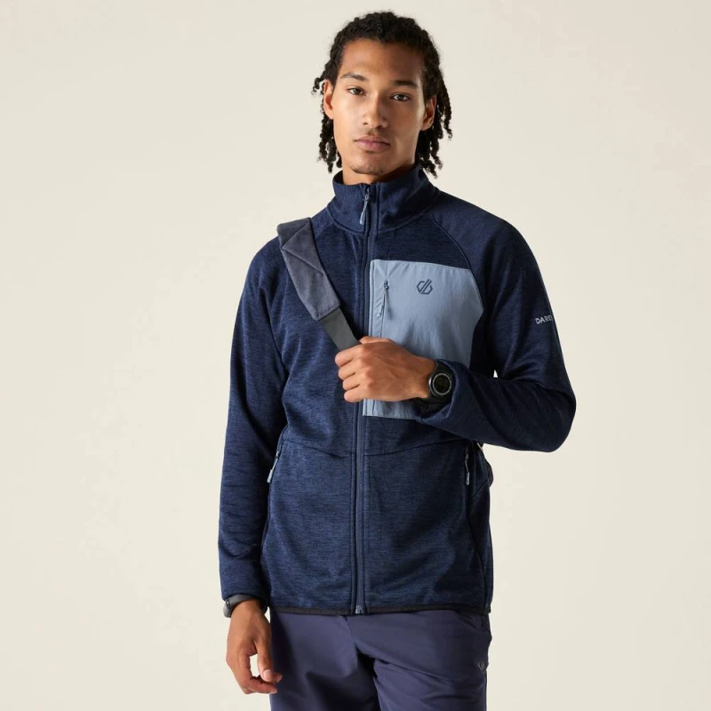 Image of Dare 2b Mens Torrek II Full Zip Fleece in Navy Size: Medium Navy Male M