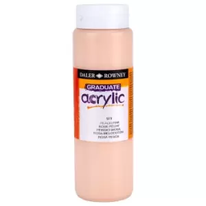 image of Daler Rowney 123500573 Graduate Acrylic Paint 500ml Peach Pink (Po...