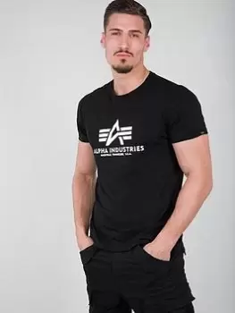 Image of Alpha Industries Logo T-Shirt - Black, Size 2XL, Men