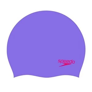 image of Speedo Moulded Silicone Cap Junior Purple