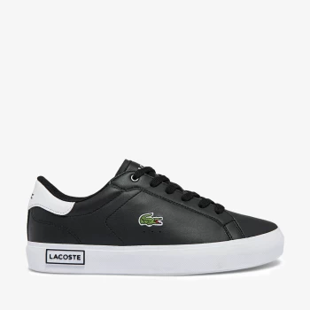 Image of Lacoste Junior Powercourt Trainers - Black - UK 3 Kids