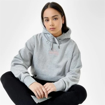 image of Jack Wills Relaxed Fit Embroidered Logo Hoodie - Grey Marl