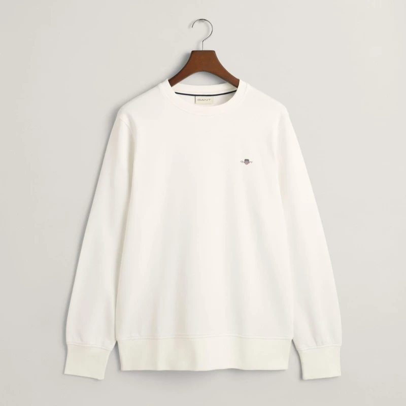 Image of Gant Embroidered Archive Shield Crewneck Sweatshirt - White White XL