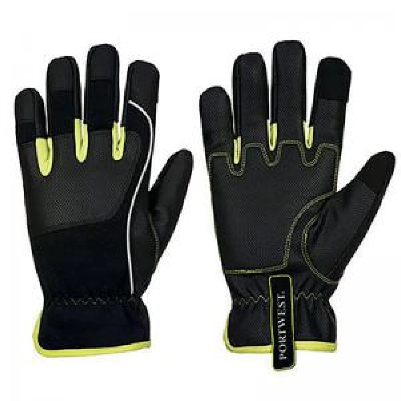 Image of Portwest PW3 Tradesman Work Gloves A771BKYXXL Colour: Black / Yellow