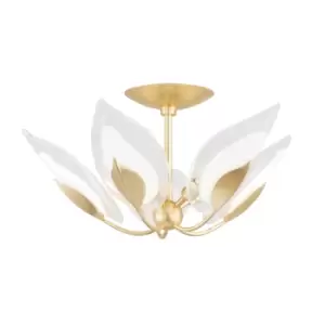 image of Blossom 5 Light Semi Flush Gold Leaf